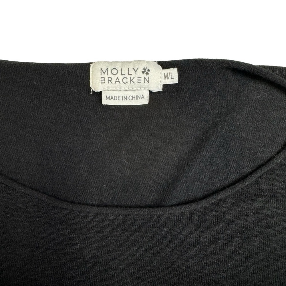 Molly Bracken Black Crew Neck Long Sleeve Sweater with/ LOVE graphic SizeM/L - Picture 6 of 9